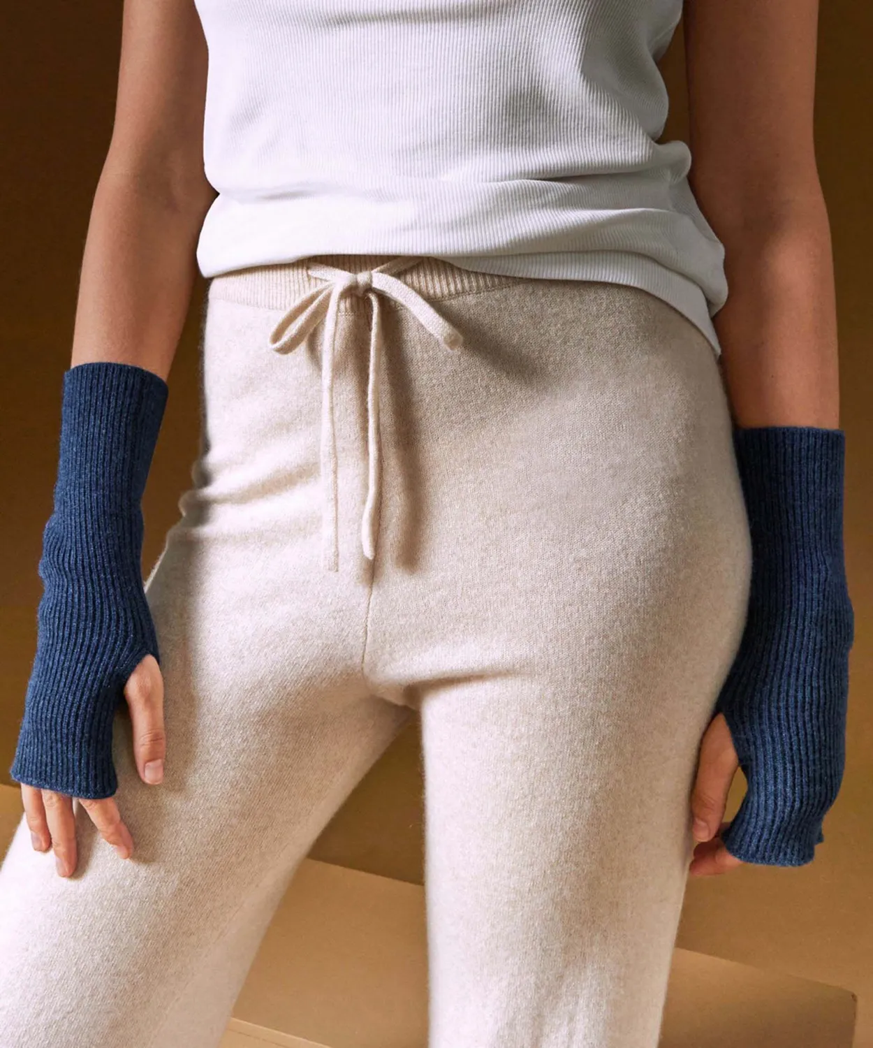 Rodier jogging cashmere pantaloni donna bianco crema
