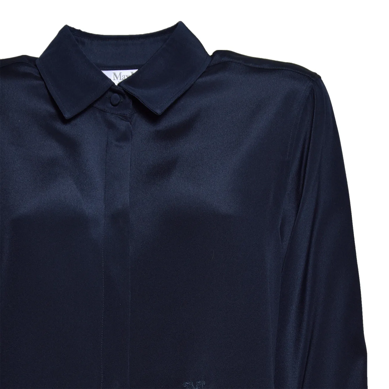 Max Mara Geranio 26211160216 camicia seta blu notte