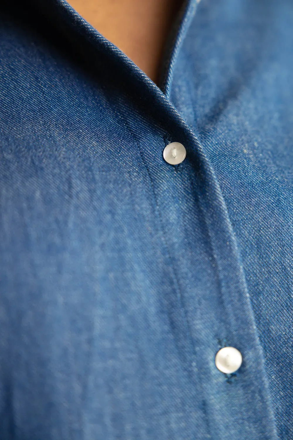 Jyoti Fair Works Nehani camicia denim cotone manica corta