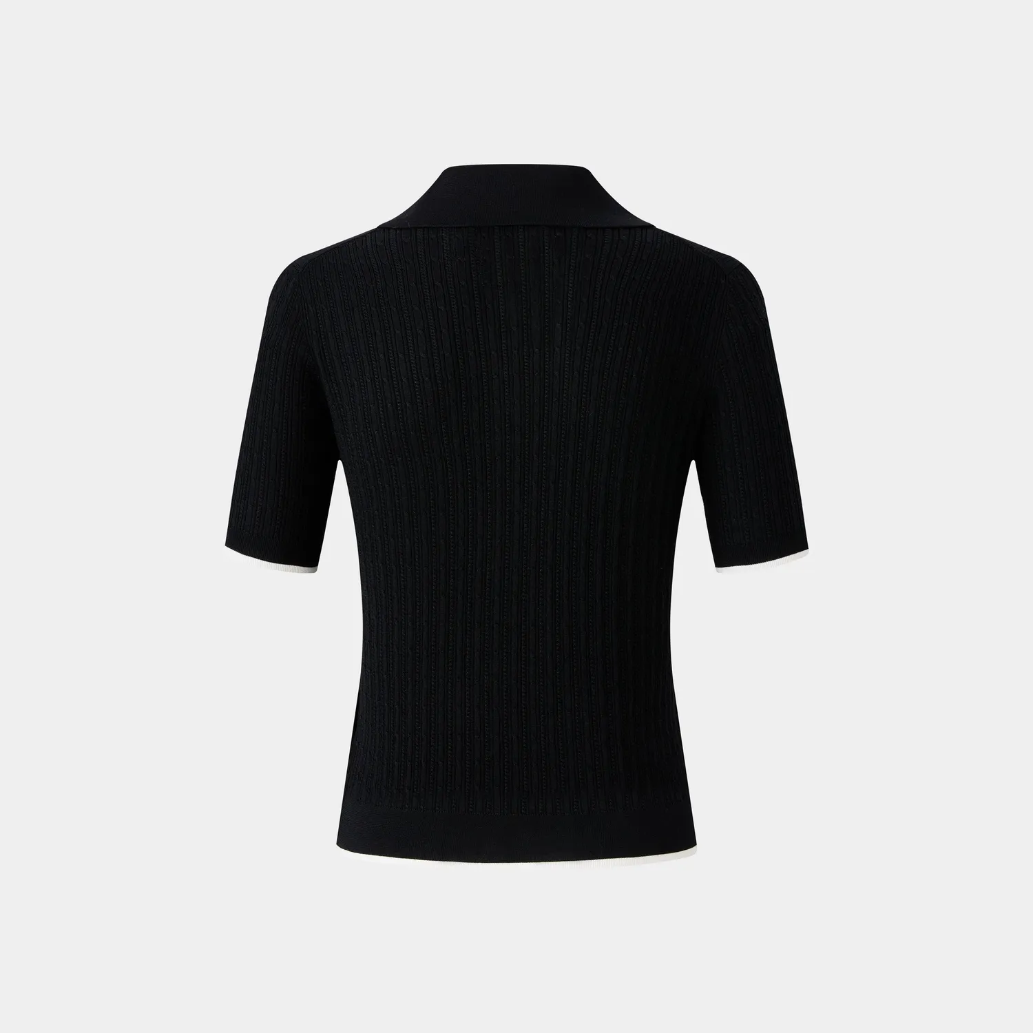Ports 1961 Contrast Polo maglia nera con bordi