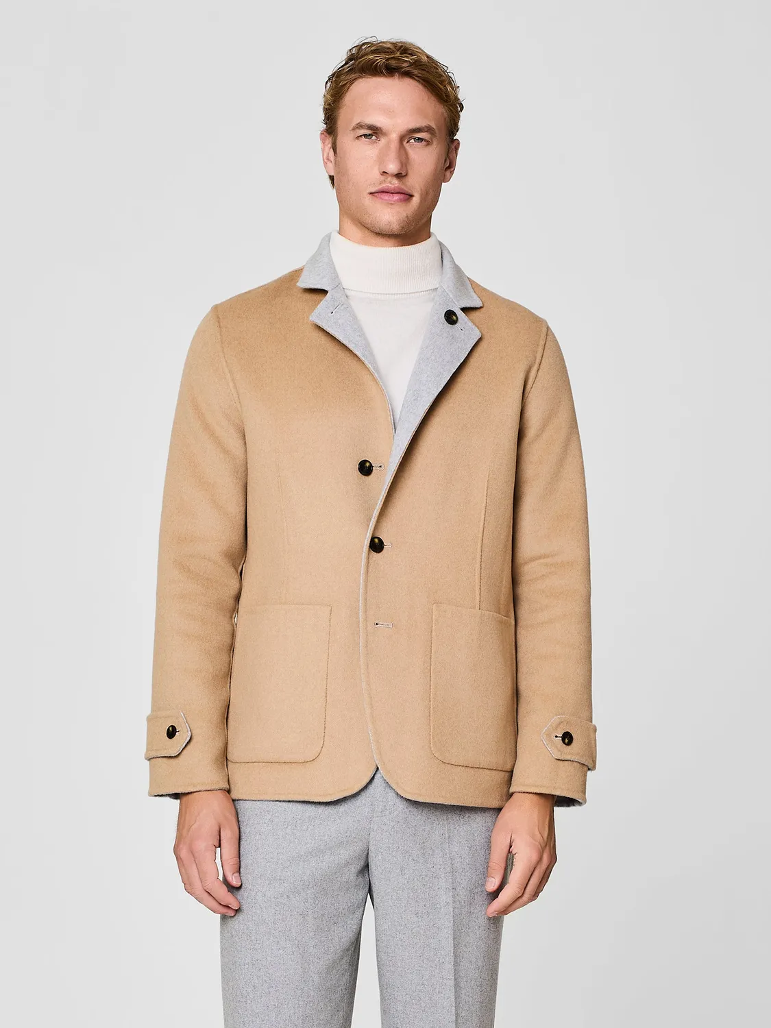 Paul Taylor Overjacket Reversibile Velour Grigio Chiaro Double