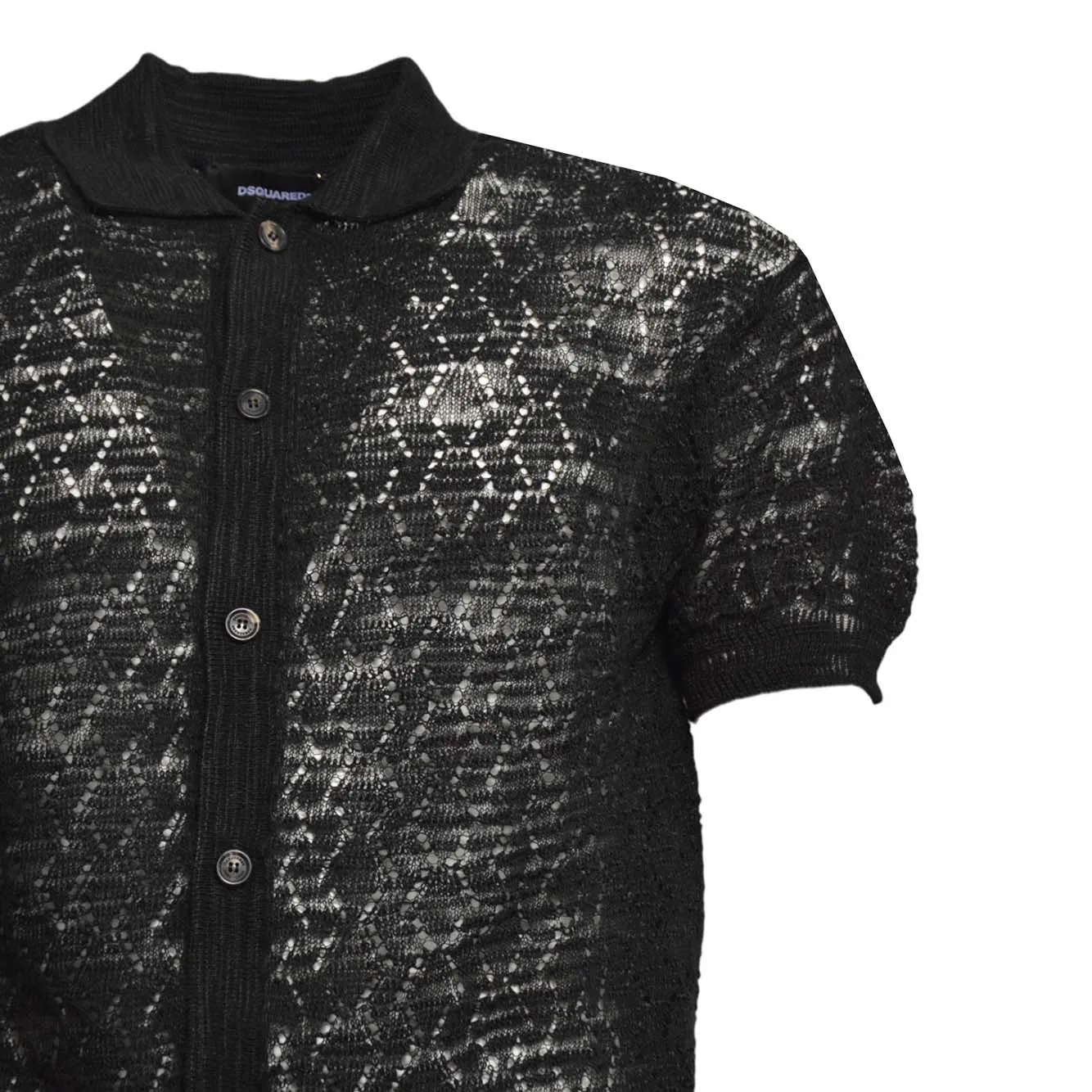 Dsquared2 S74HA1631 cardigan nero lino uomo
