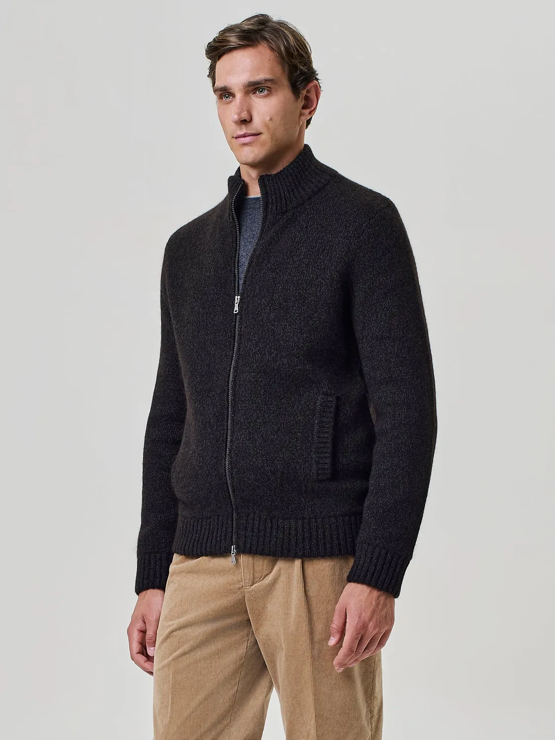 Paul Taylor Full Zip Maglione Yak Lana Moro