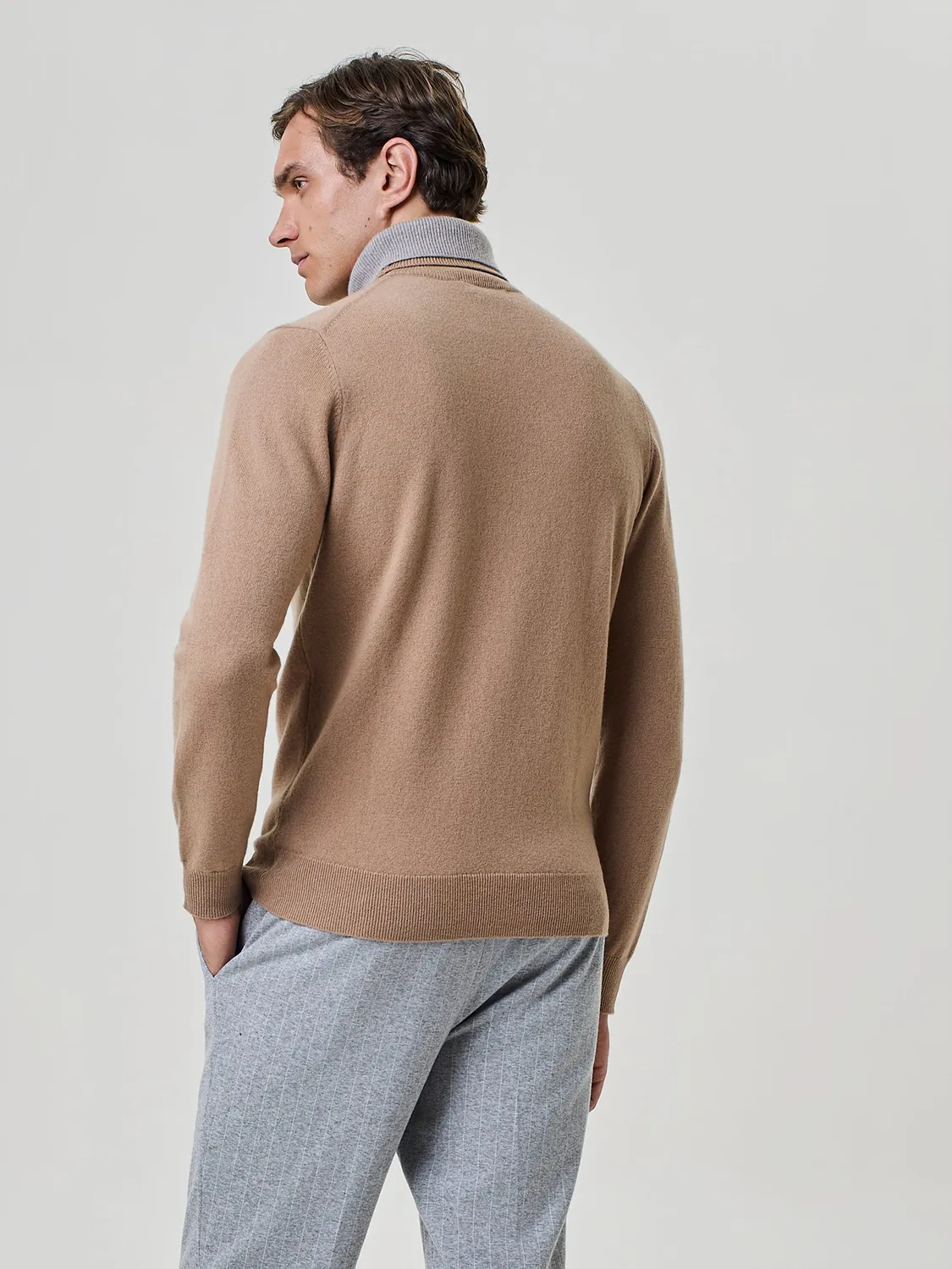 Paul Taylor doppio collo dolcevita cashmere camel