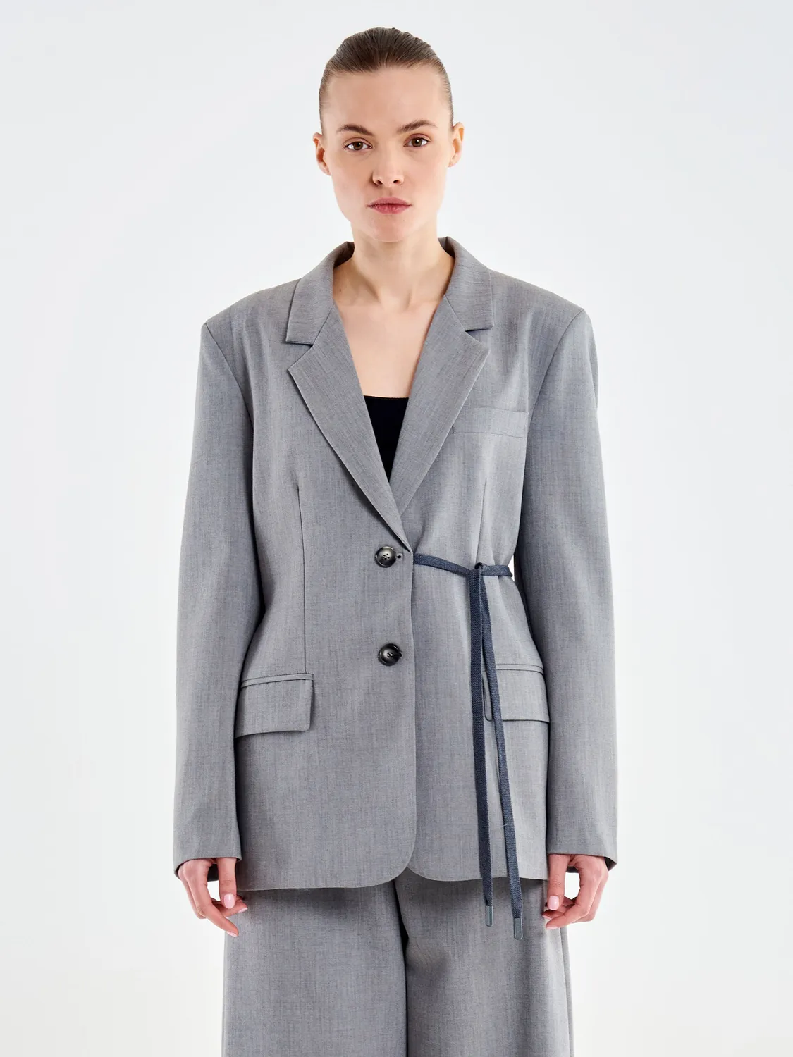 Vicolo Giacca Sfiancata con Laccio grigia XS-L