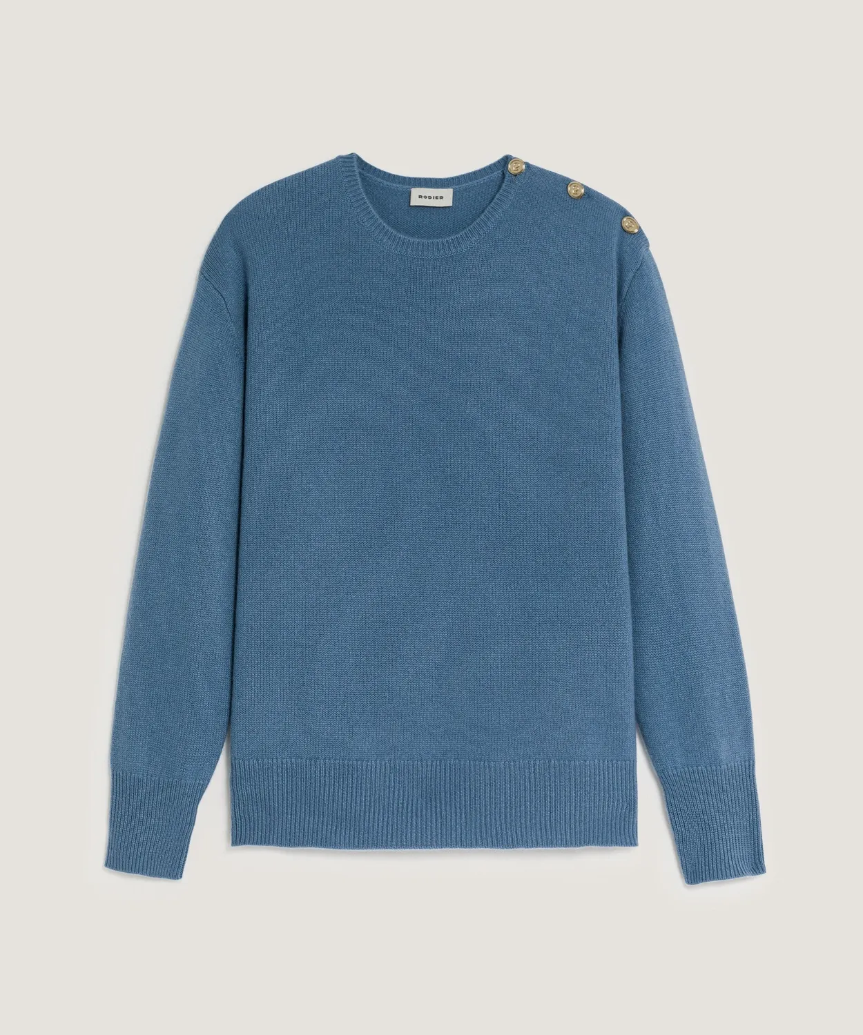 Rodier Maglione oversize cashmere azzurro 100% cashmere
