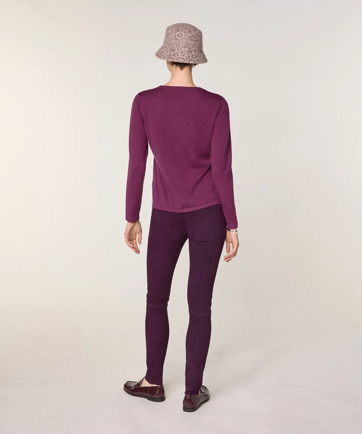 Rodier Maglia girocollo in lana cassis