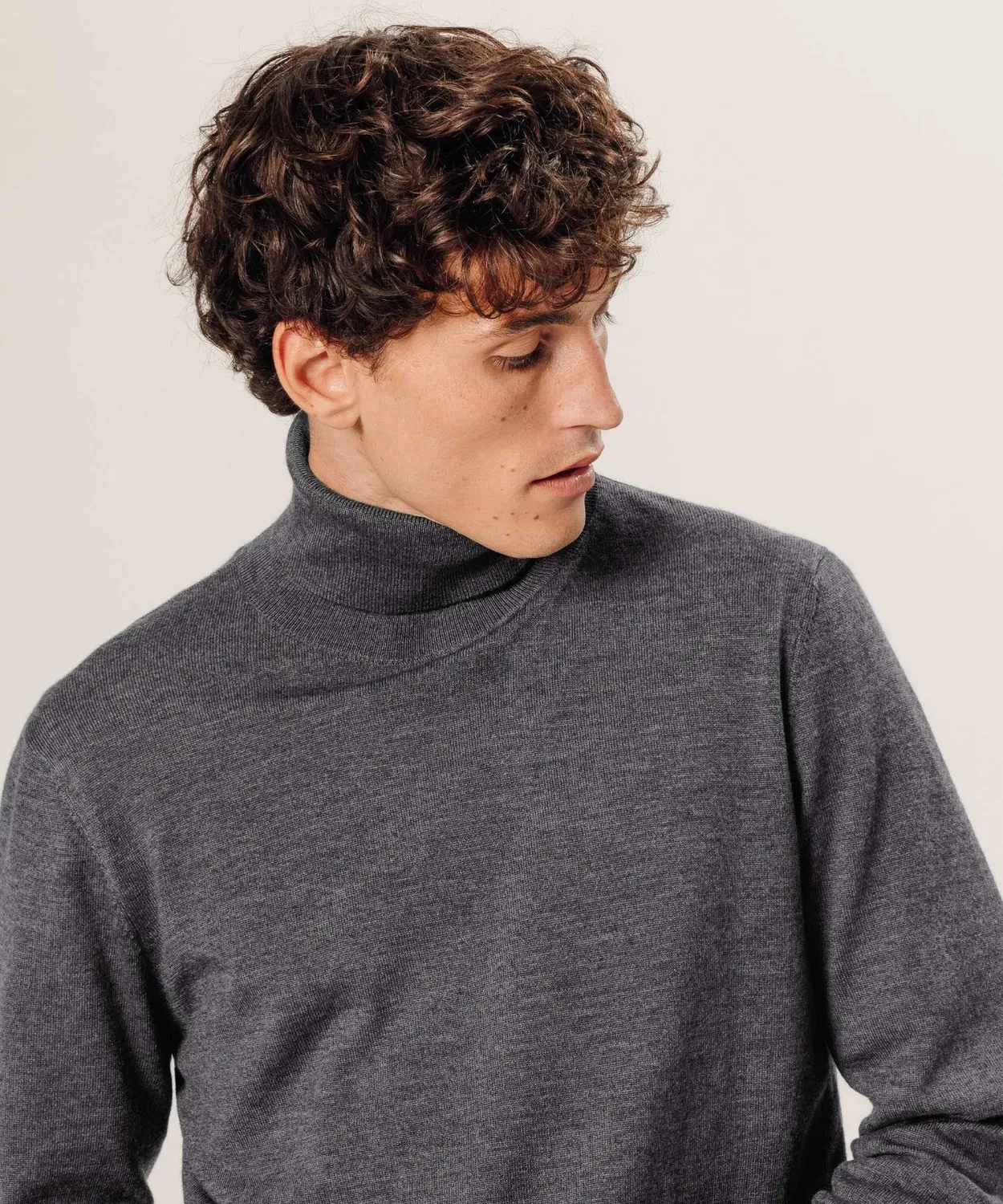 Rodier maglione dolcevita lana merino grigio scuro Ante L