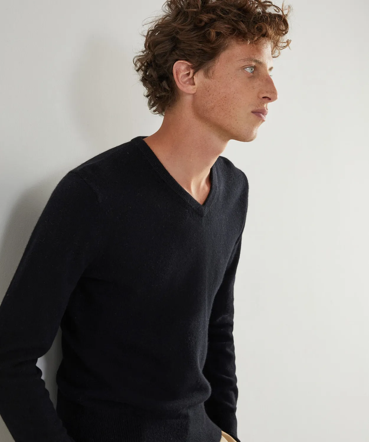 Rodier Maglione Scollo V Cashmere Uomo Nero Elegante