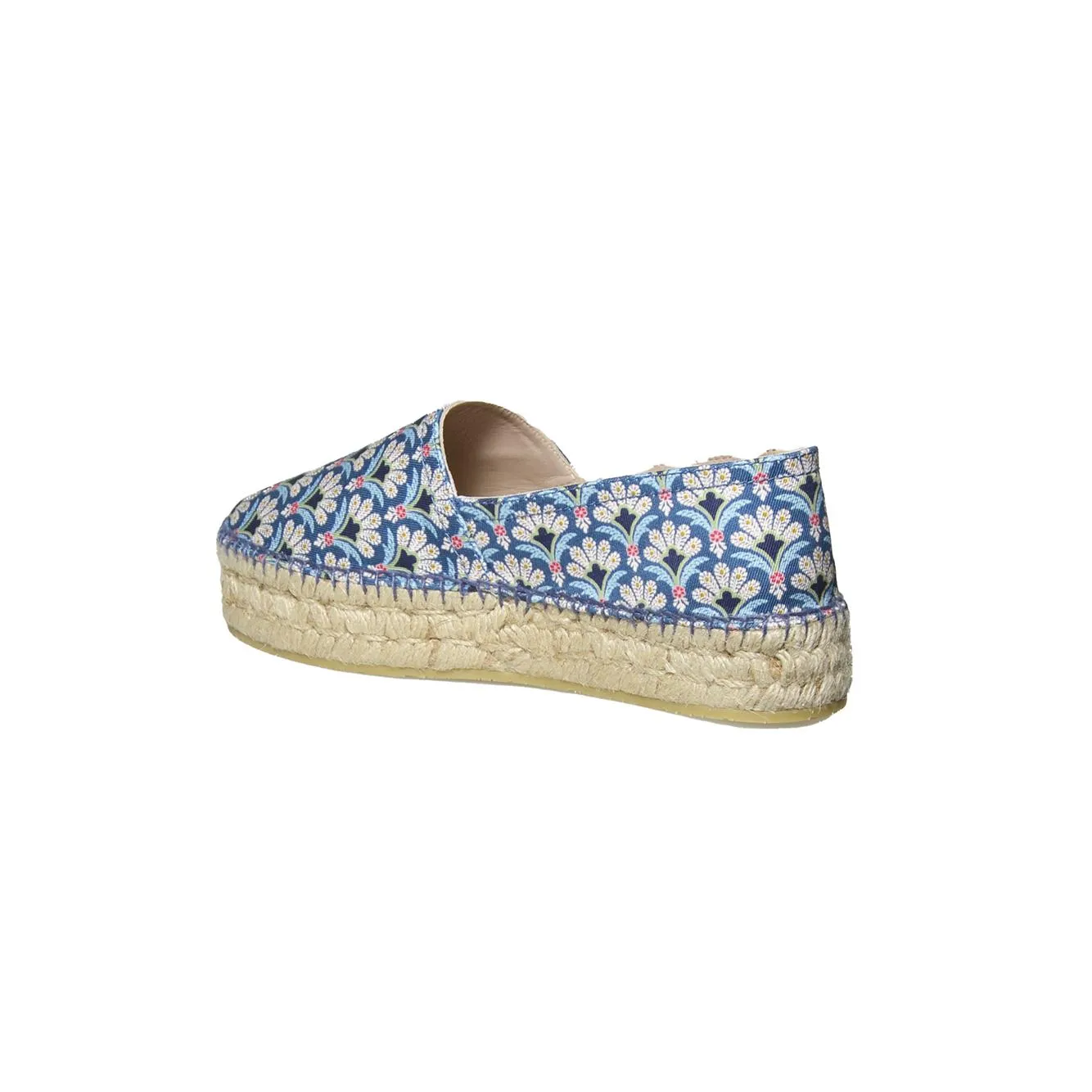 Etro espadrillas gabardine fiori azzurro blu cotone