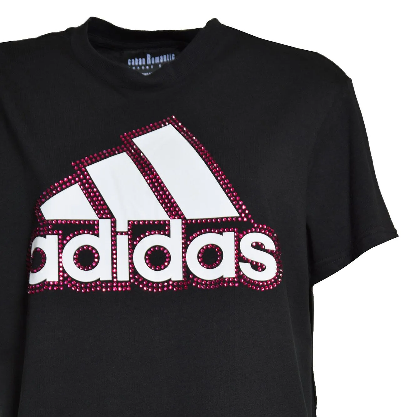 Caban Romantic x Adidas CBTSHIRT4 t-shirt nero rosa swarovski