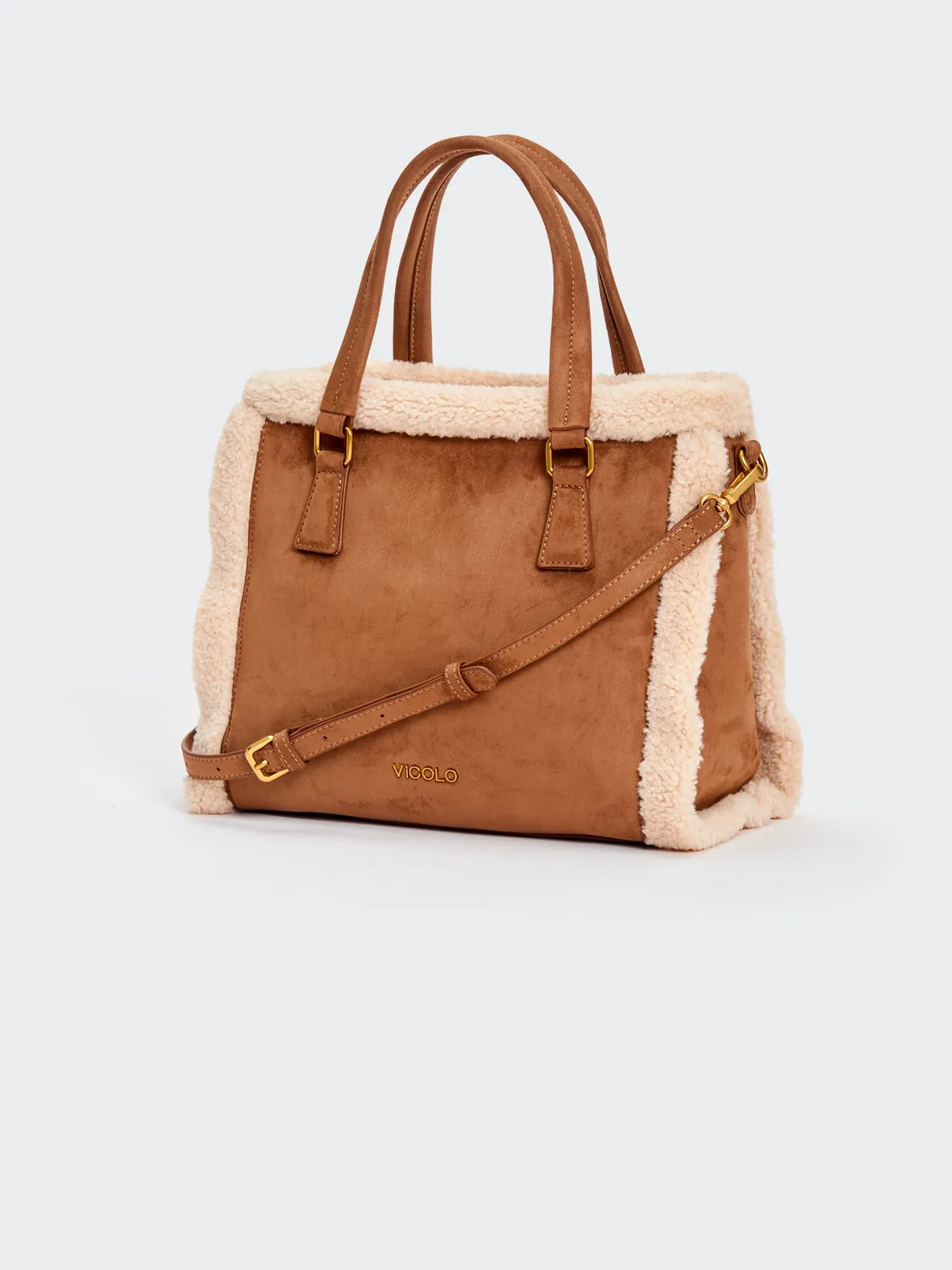 Vicolo Borsa Lumi Tote Medium marrone Unica suede