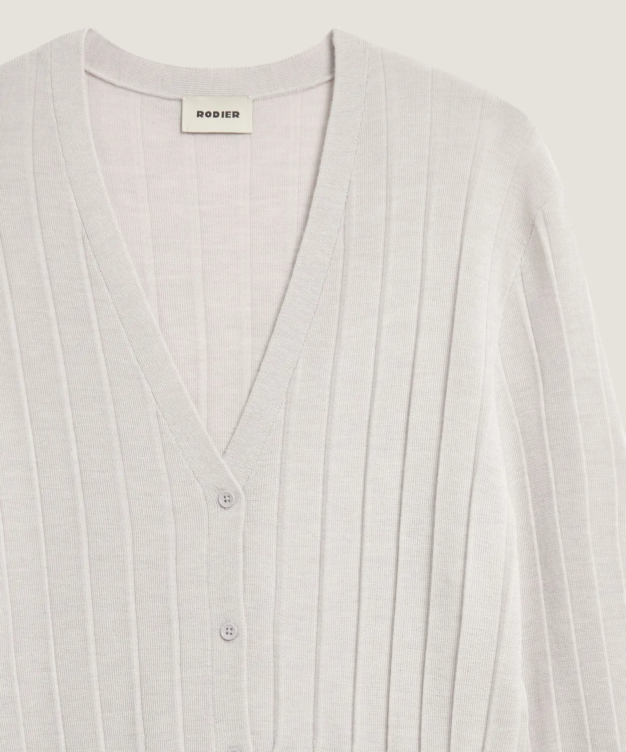 Rodier Gilet Corto Lana Merino Bianco Scollo V