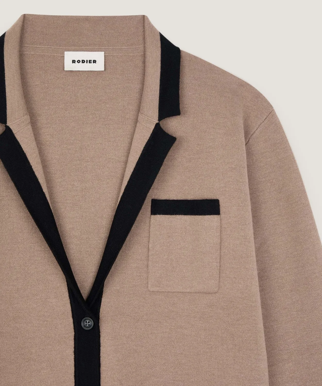 Rodier double face giacca maglia marrone moka