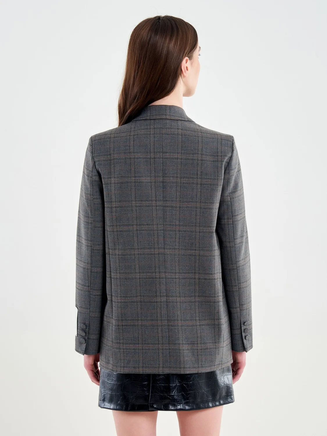 Vicolo Fantasia Quadri blazer doppiopetto grigio