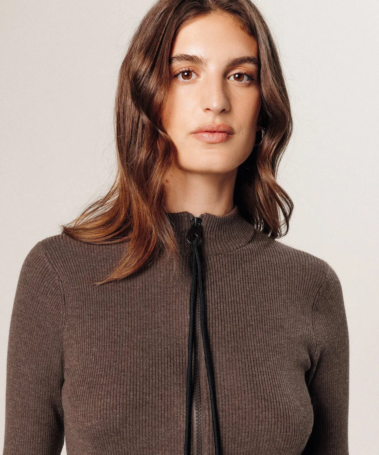Rodier Abito maglia midi Havana Brown a coste