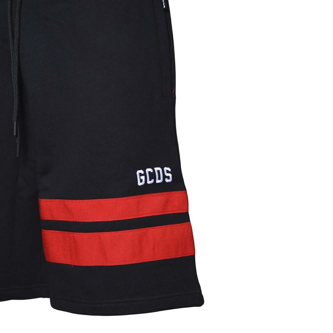 GCDS B1XM3101JI0 bermuda felpa nero rosso logo