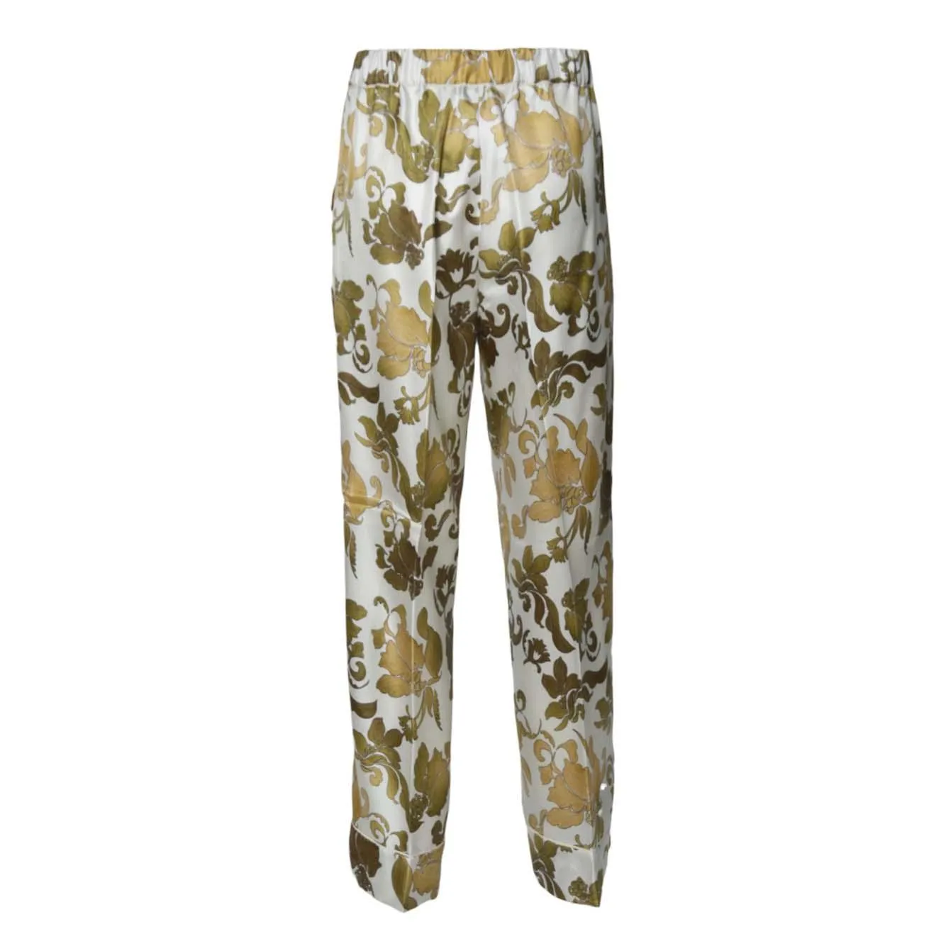 S Max Mara Leda 2519131183600 pantalone seta beige oro 38