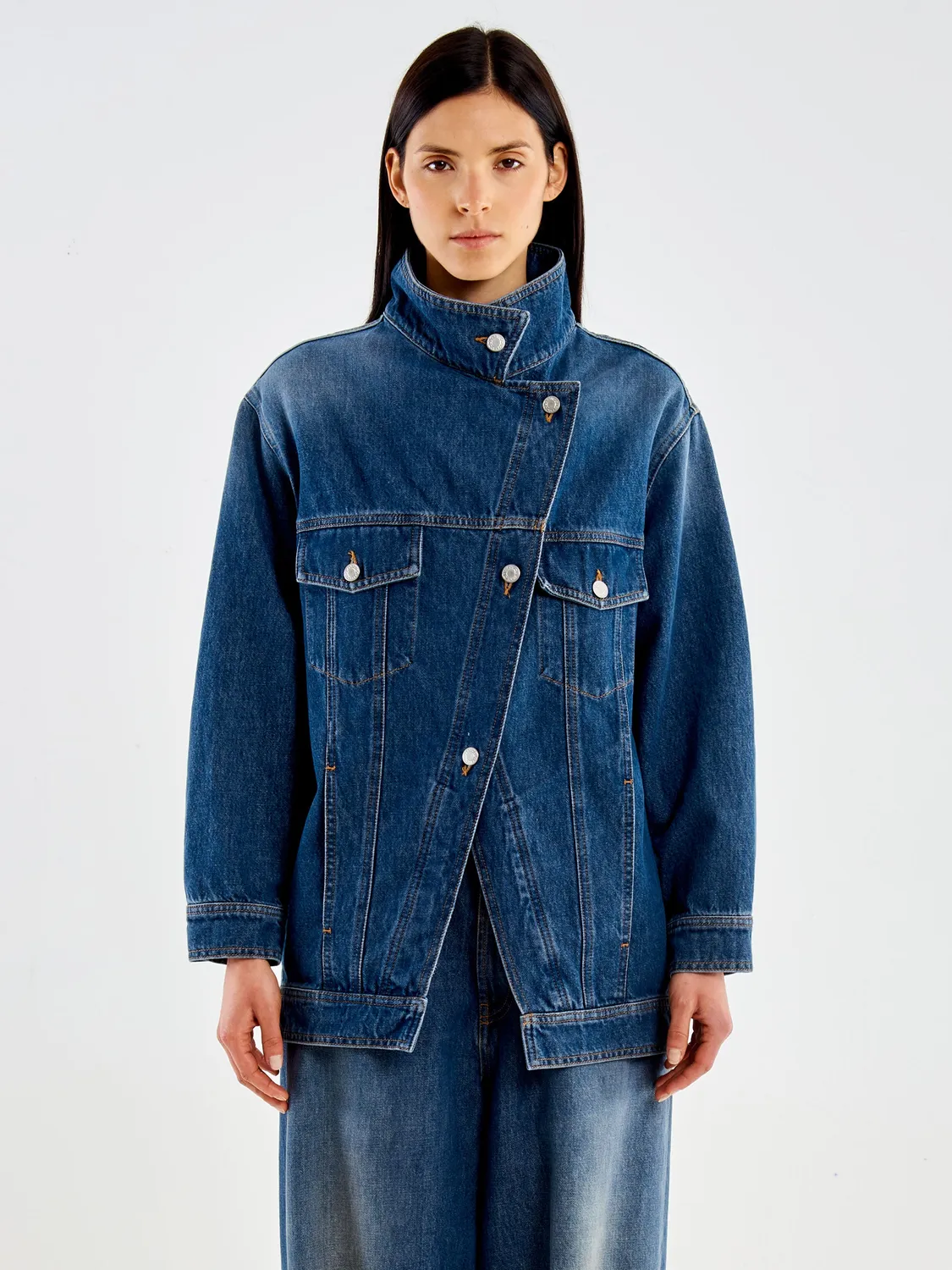 Vicolo Taglio Obliquo giacca denim blu