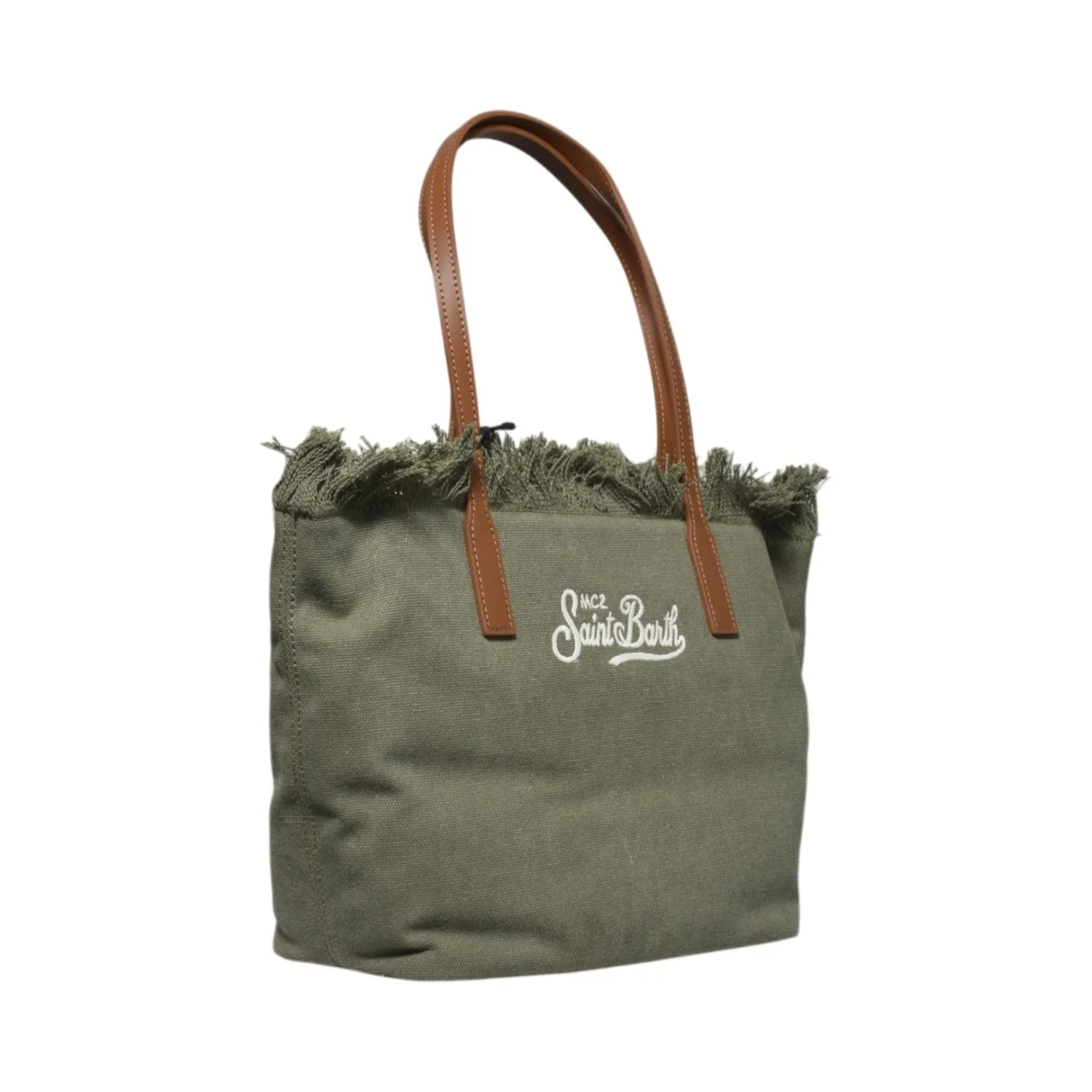 Saint Barth CBMF001 city bag mid khaki con frange
