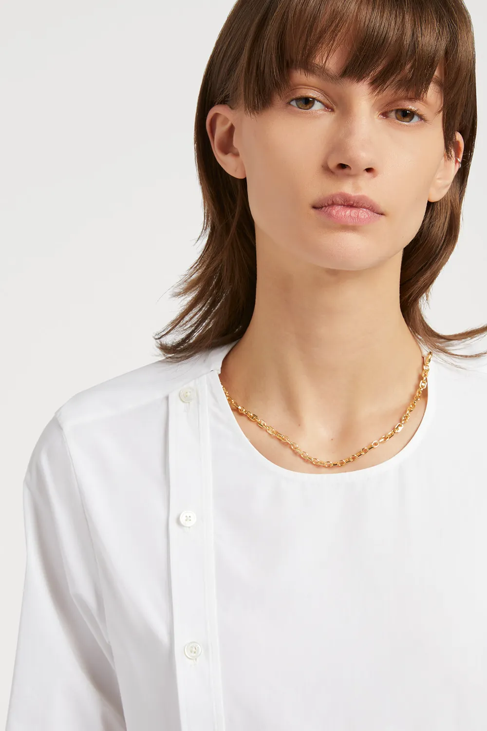 PORTS 1961 PW325DLS08 abito camicia bianco popeline cotone