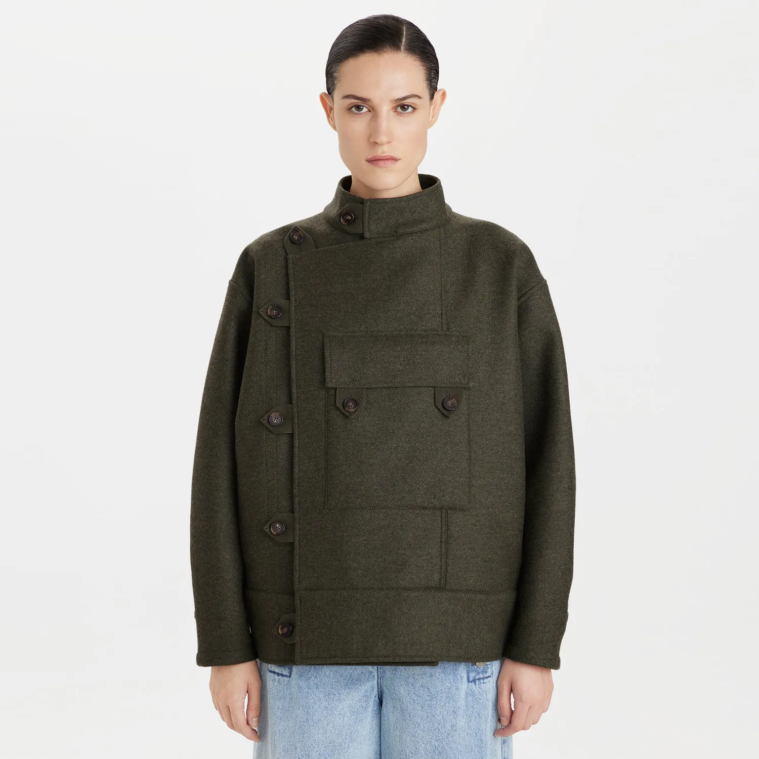 Ports Compact Wool Utility Jacket giacca verde lana