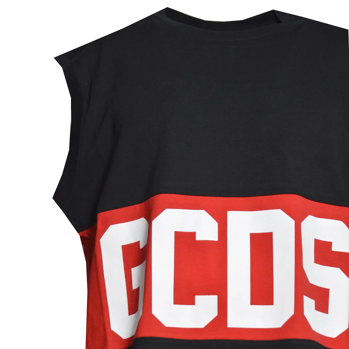 Gcds Z0MLQC104J101 tank top nero-rosso XS