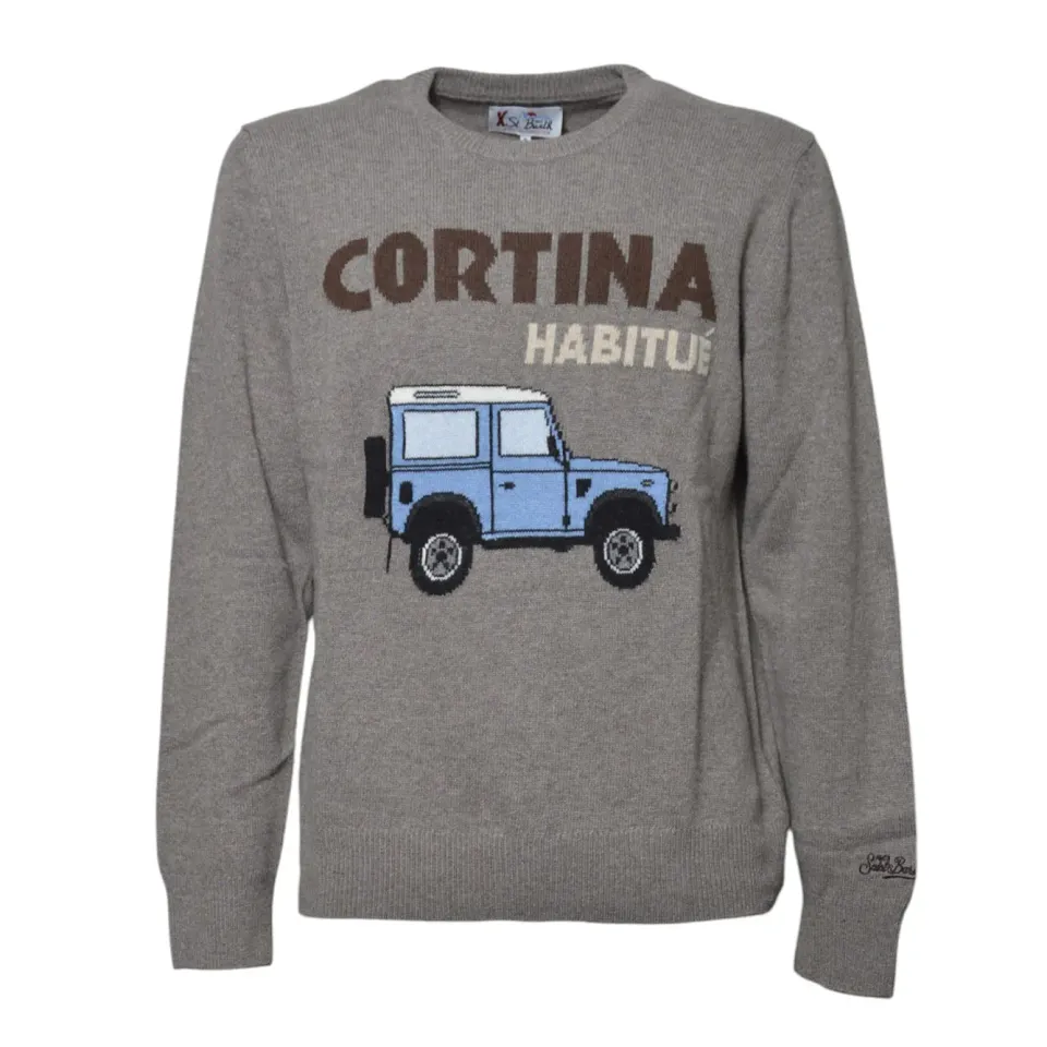 Saint Barth Heron HER0001 maglione nocciola girocollo