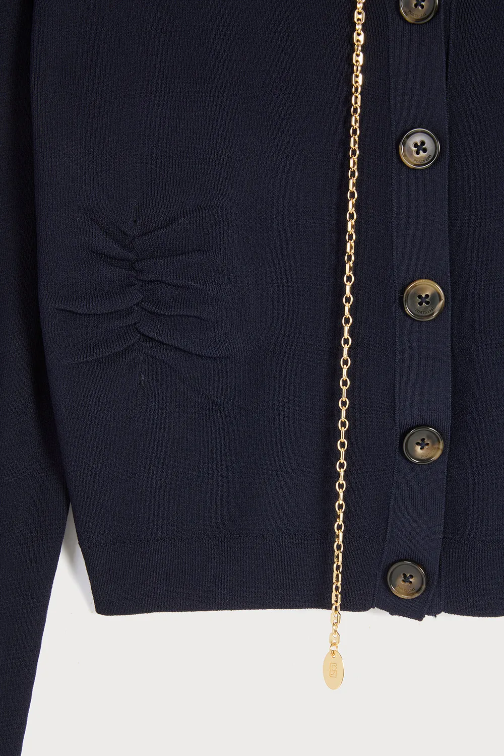Ports 1961 Gold Chain cardigan blu navy catena oro
