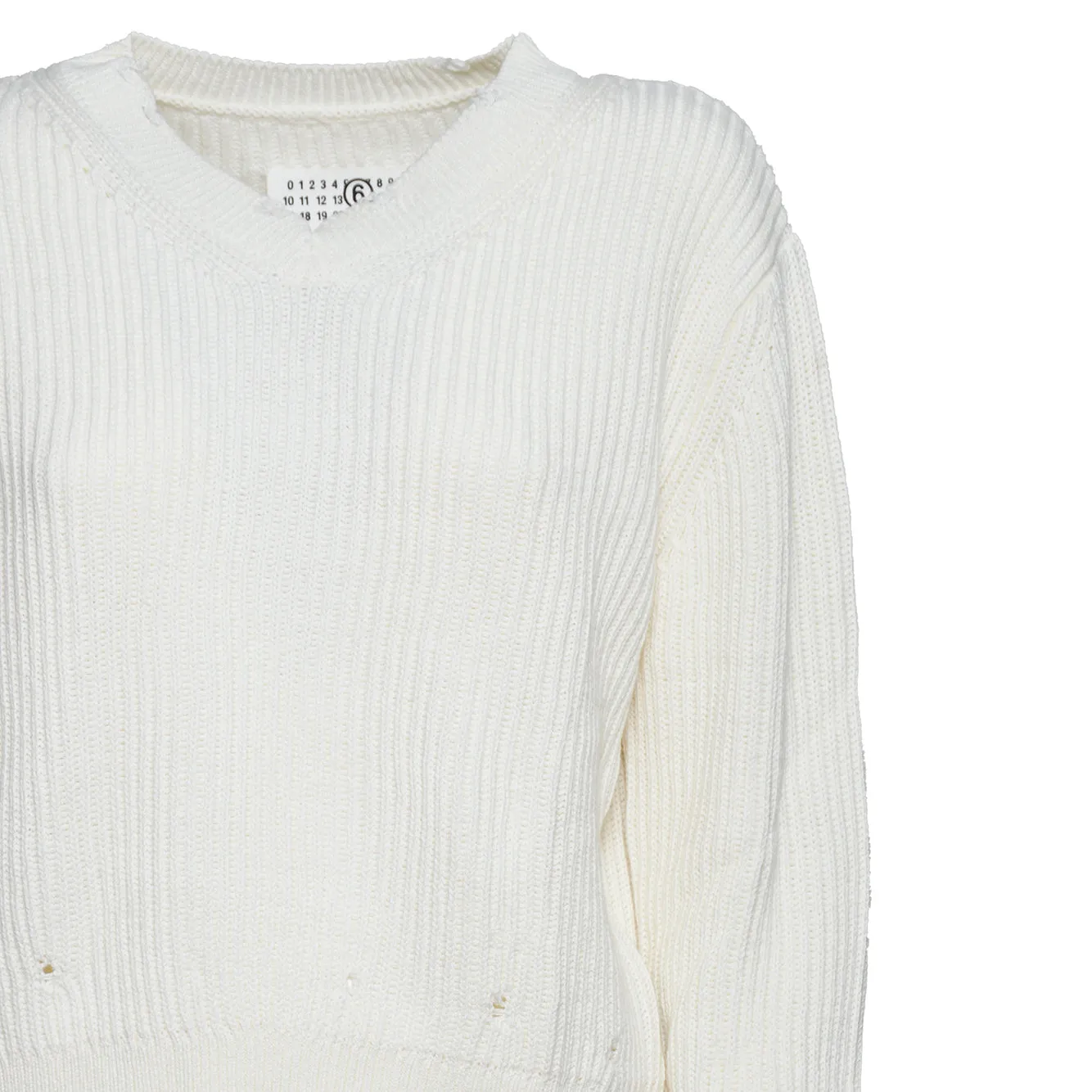MM6 Maison Margiela M61057 cardigan panna lana bambino