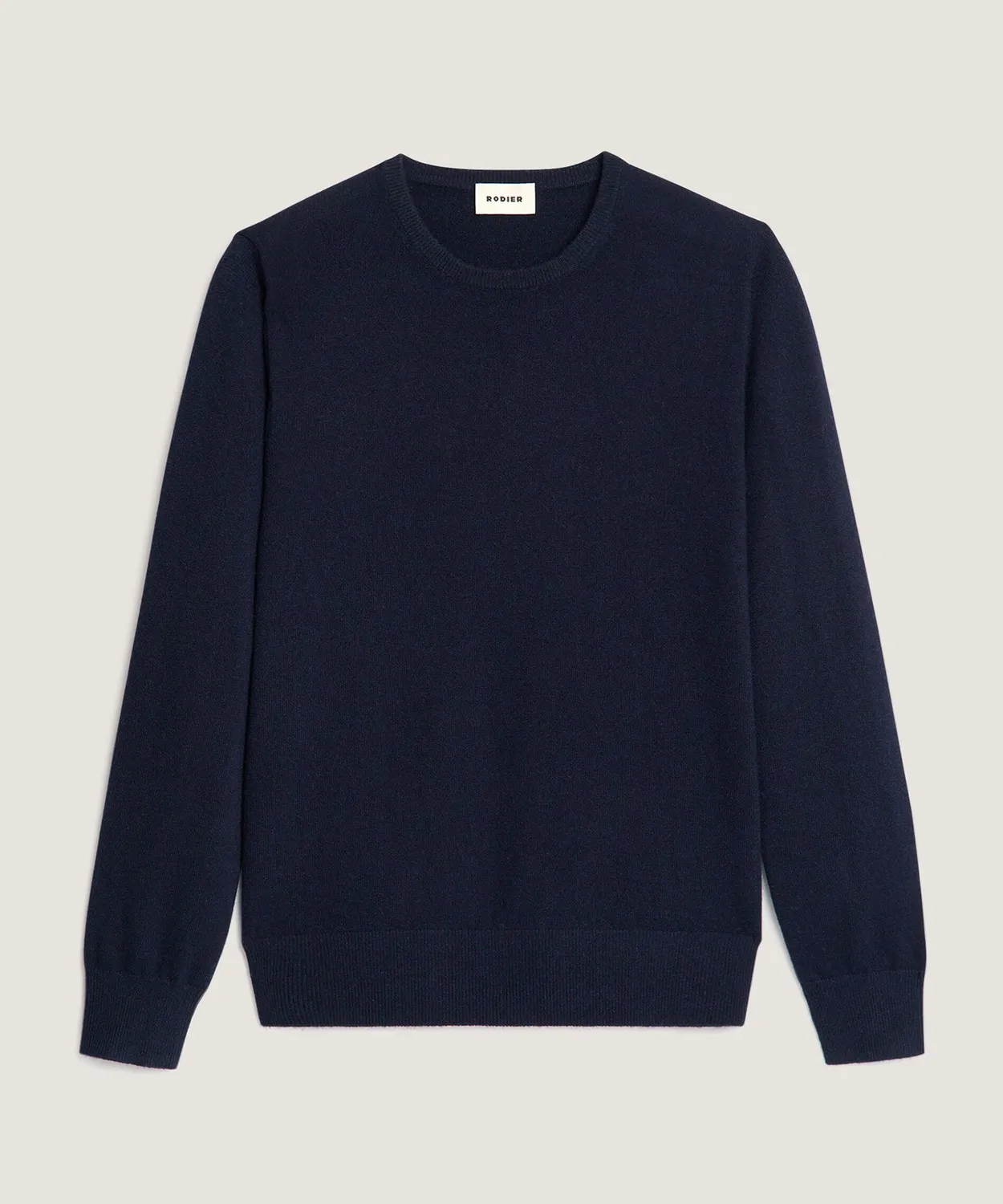 Rodier maglione girocollo in cashmere 2 fili blu notte