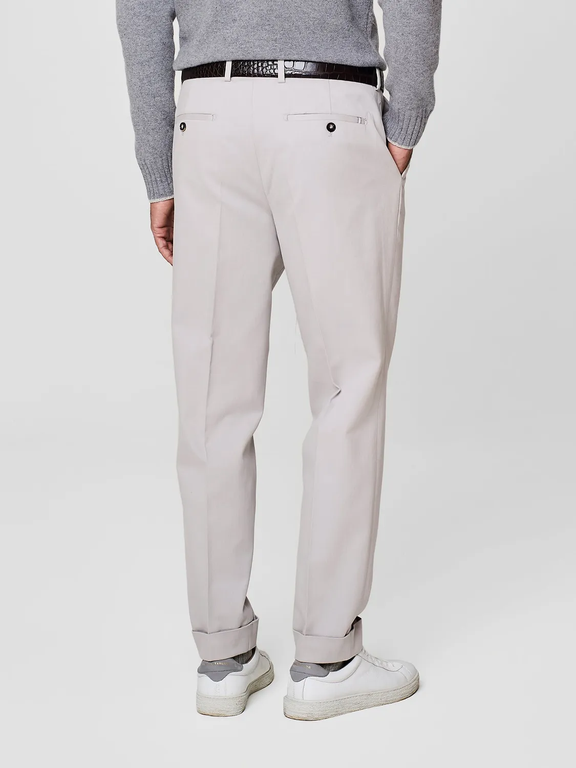 Paul Taylor pantalone wide fit cotone tencel burro