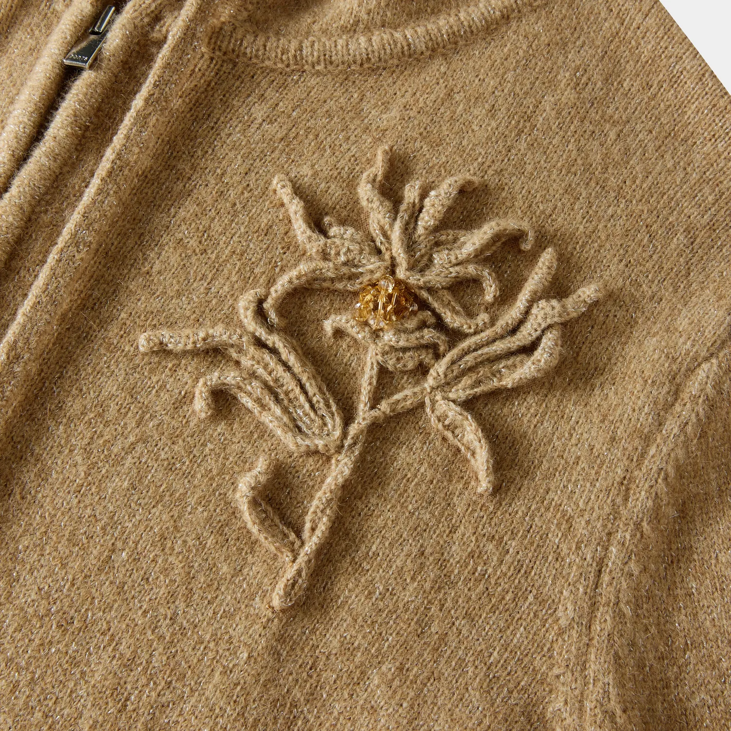 PORTS felpa hoodie zip ricamo floreale sunset donna