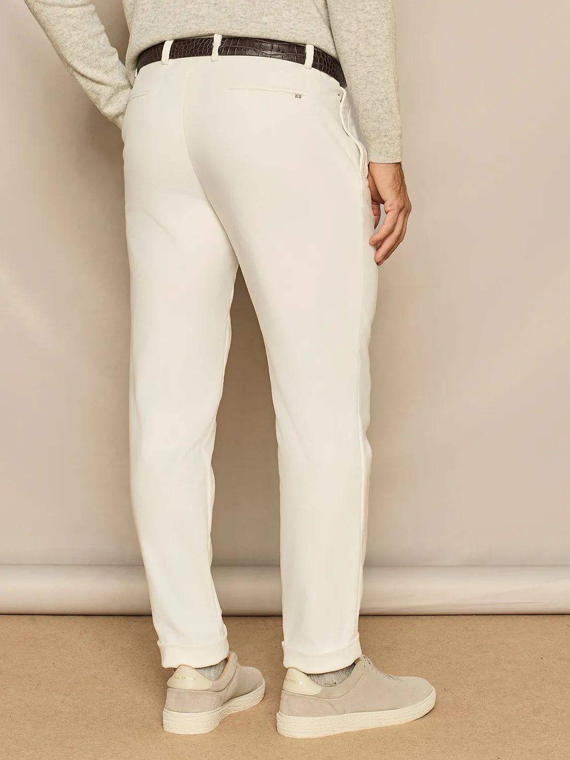 Paul Taylor pantalone wide fit fustagno bianco