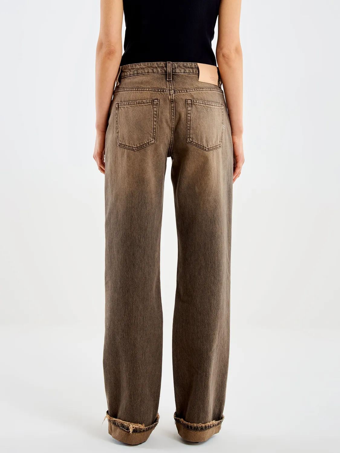 Vicolo Icon Alex jeans relaxed marrone effetto dirty