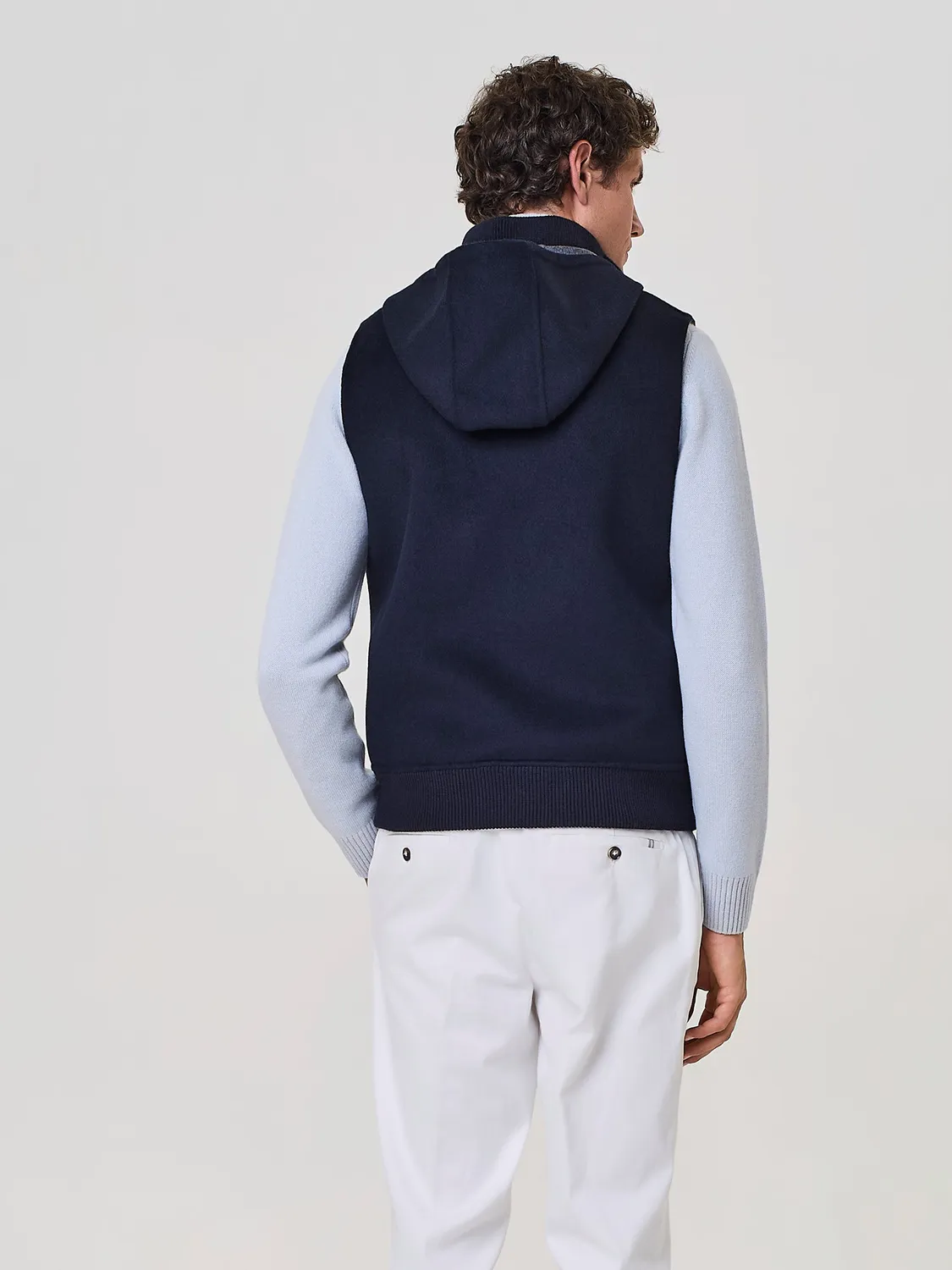 Paul Taylor smanicato no-stitching cappuccio blu