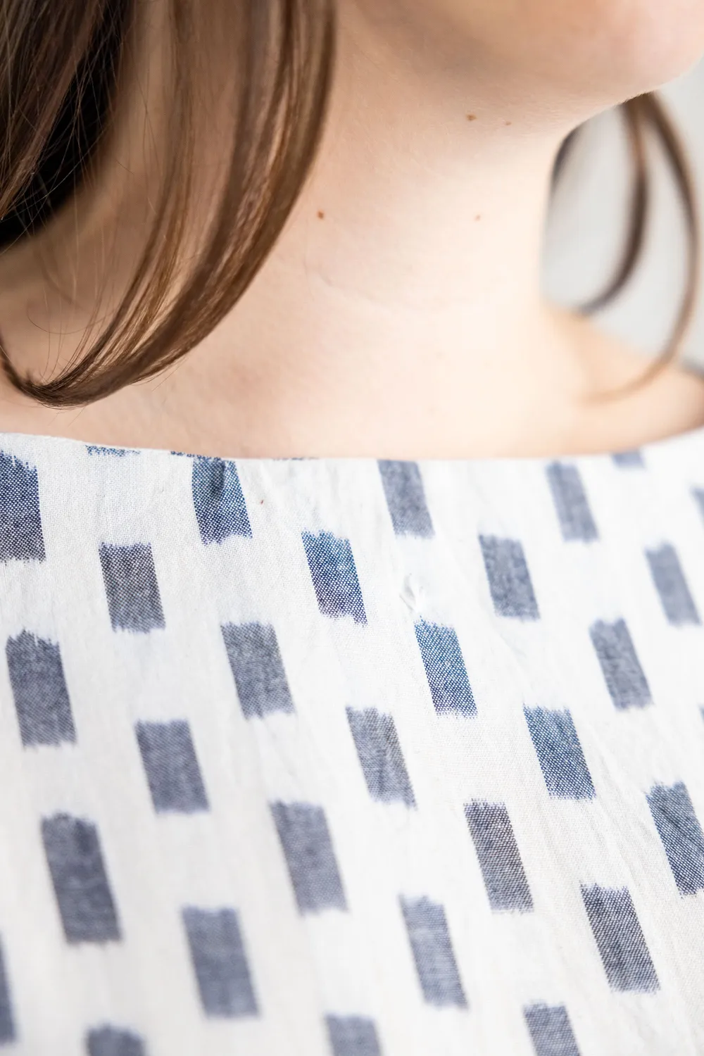 Jyoti Sarala Ikat maglietta cotone bianca