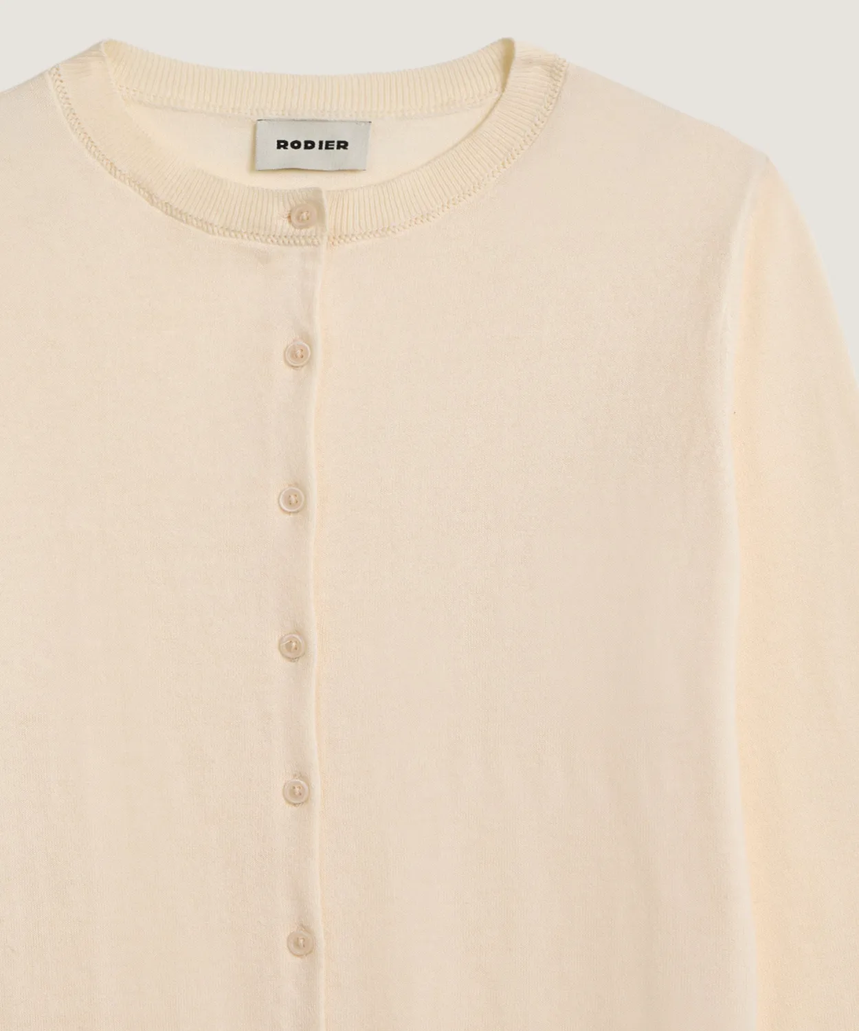 Rodier Twin-Set Cotone Maglia + Cardigan Bianco Ecru