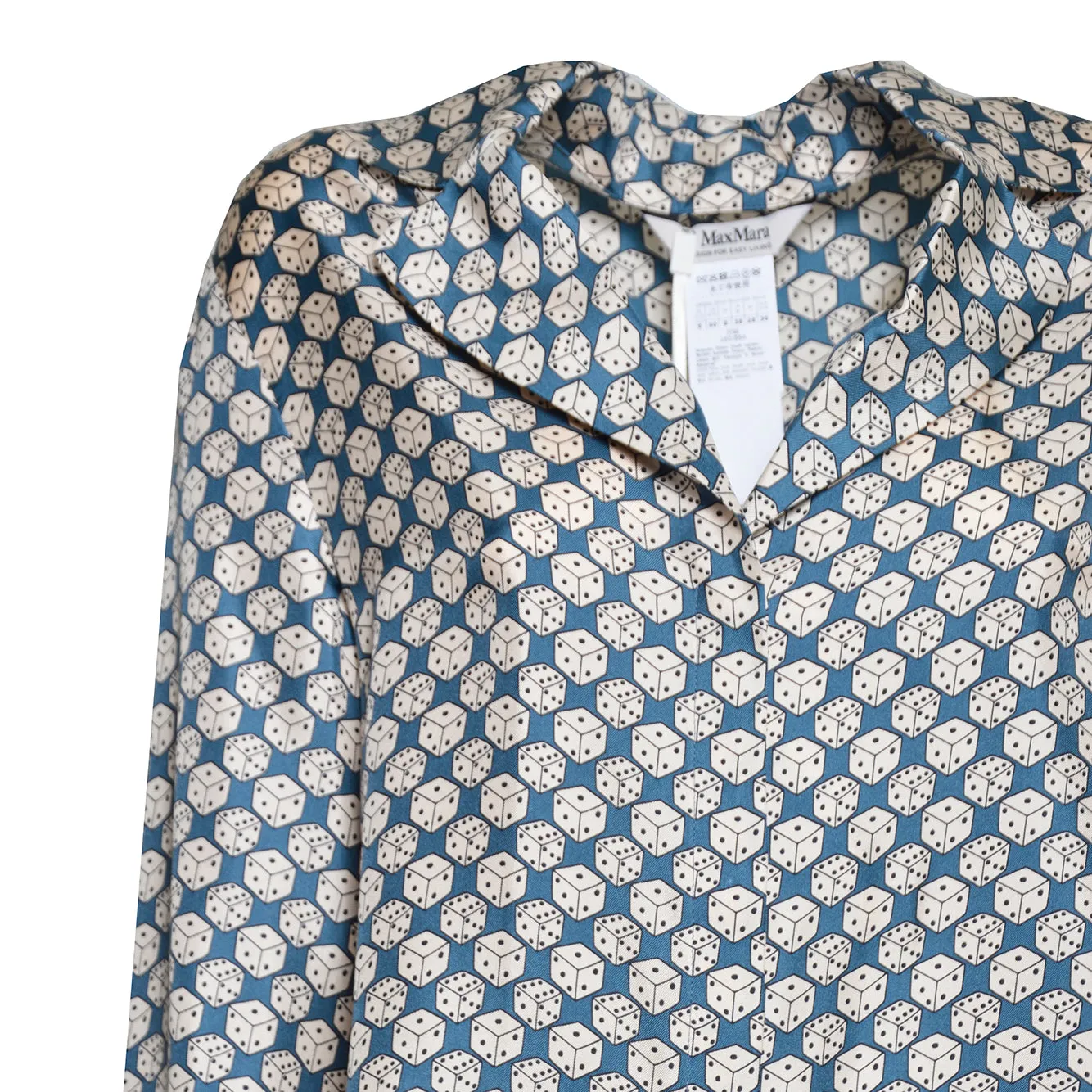 MaxMara Timeless Cora camicia blu multicolour seta