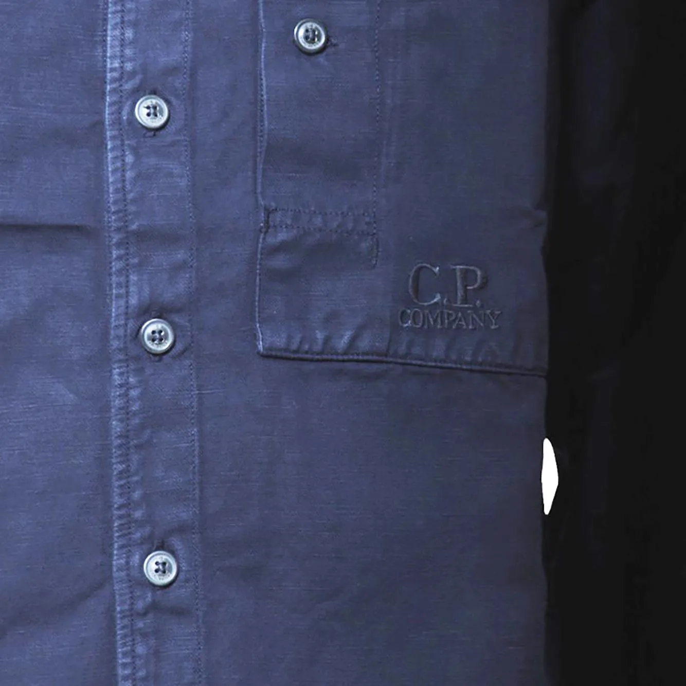 C.P. Company 18CMSH207A camicia blu cotone lino