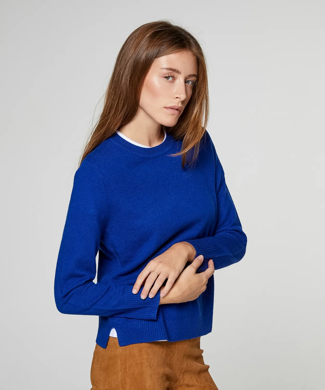 Rodier girocollo maglione in cashmere oltremare