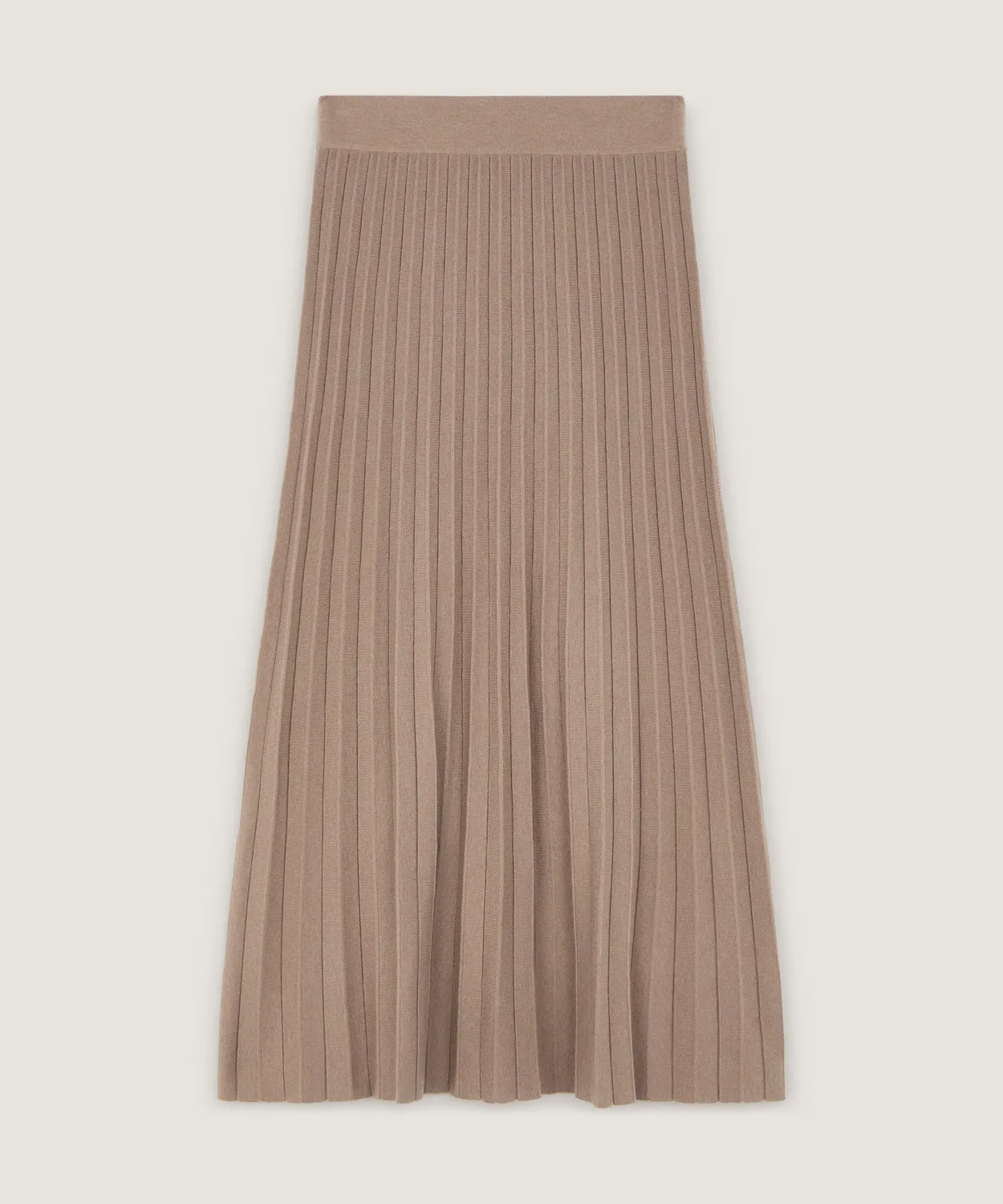 Rodier Gonna in maglia plissettata mocha midi