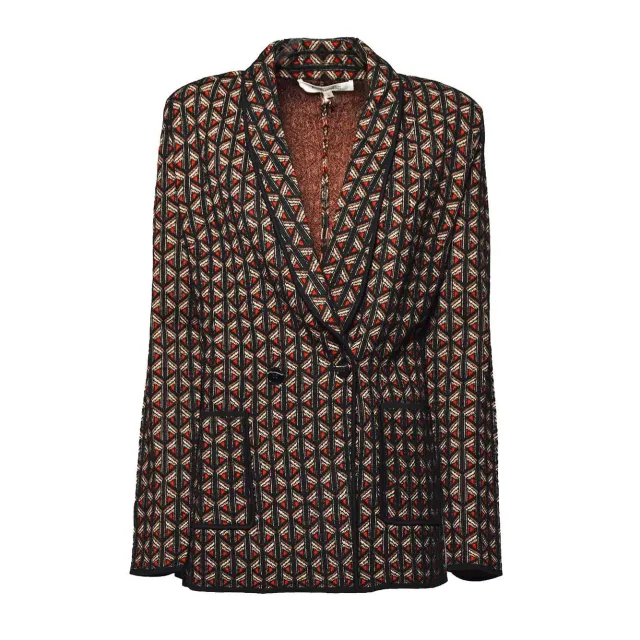 Diane Von Furstenberg Trillian blazer nero rosso lana
