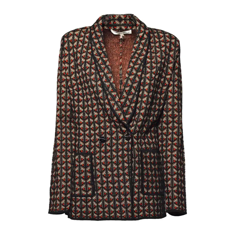Diane Von Furstenberg Trillian blazer nero rosso lana