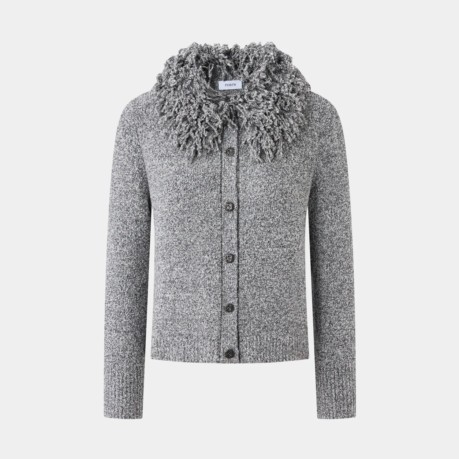 PORTS FW24 LT9K039UZD019 cardigan grigio 2 in misto lana