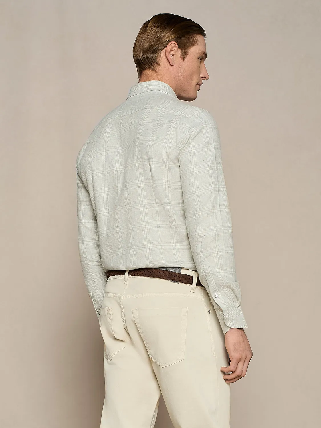 Paul Taylor camicia flanella cotone quadri grigio chiaro