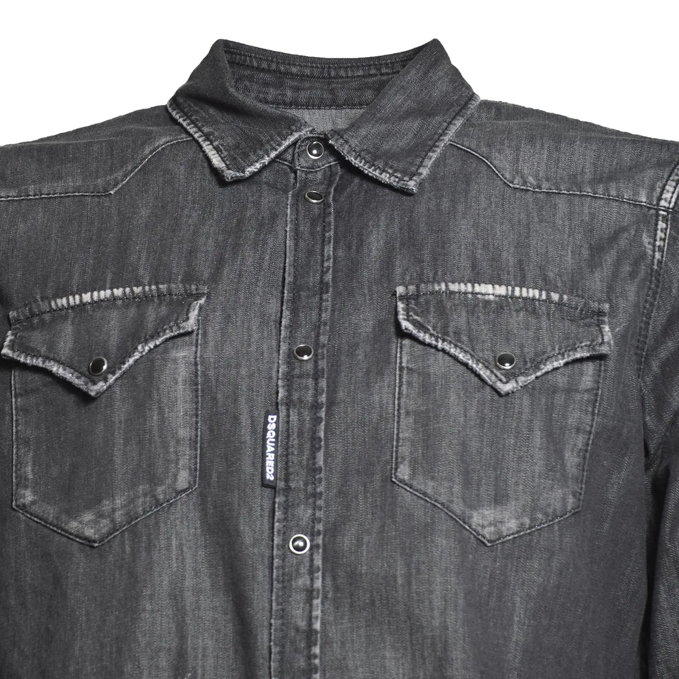 Dsquared2 S71DM0827 S30826 camicia jeans uomo denim nero cotone