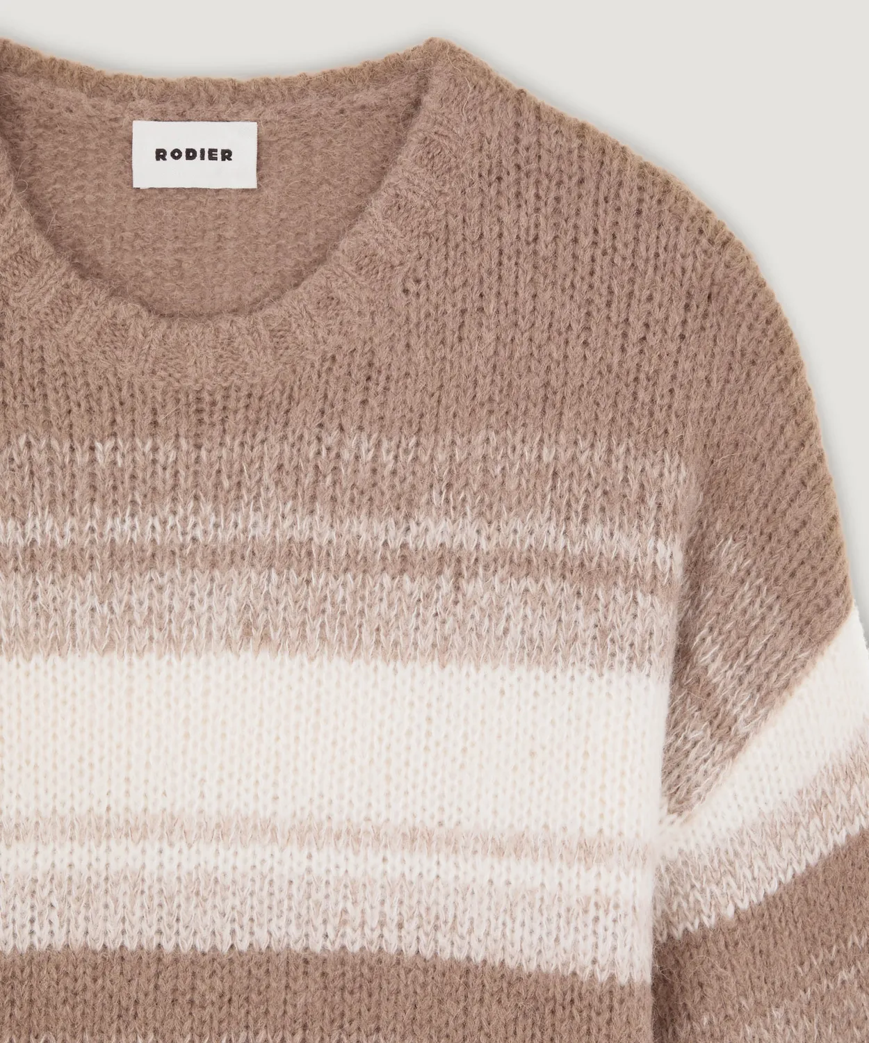 Rodier maglione alpaca righe tortora oversize
