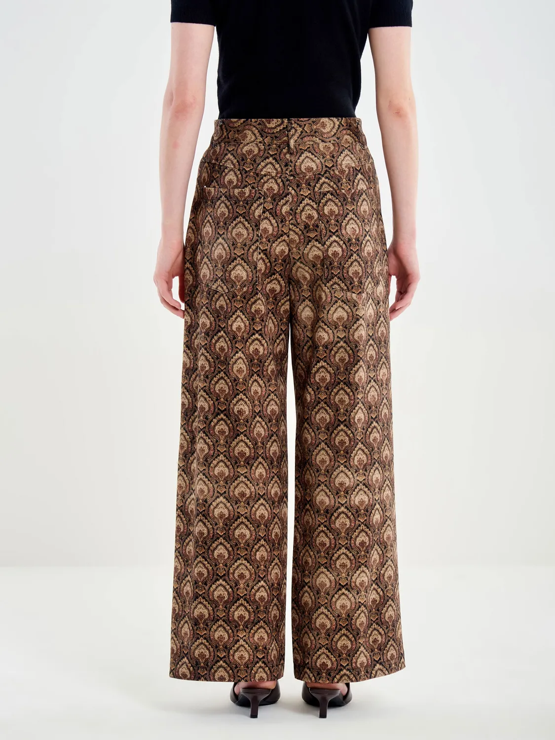 Vicolo pantalone jacquard cotone nero S