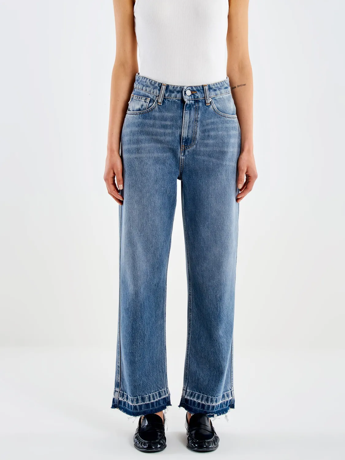 Vicolo Icon Kate jeans straight blu fondo scucito